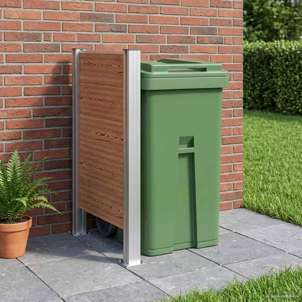 Roska-aitaus Ruskea 85 x 12 x 115 cm Alumiini ja WPC