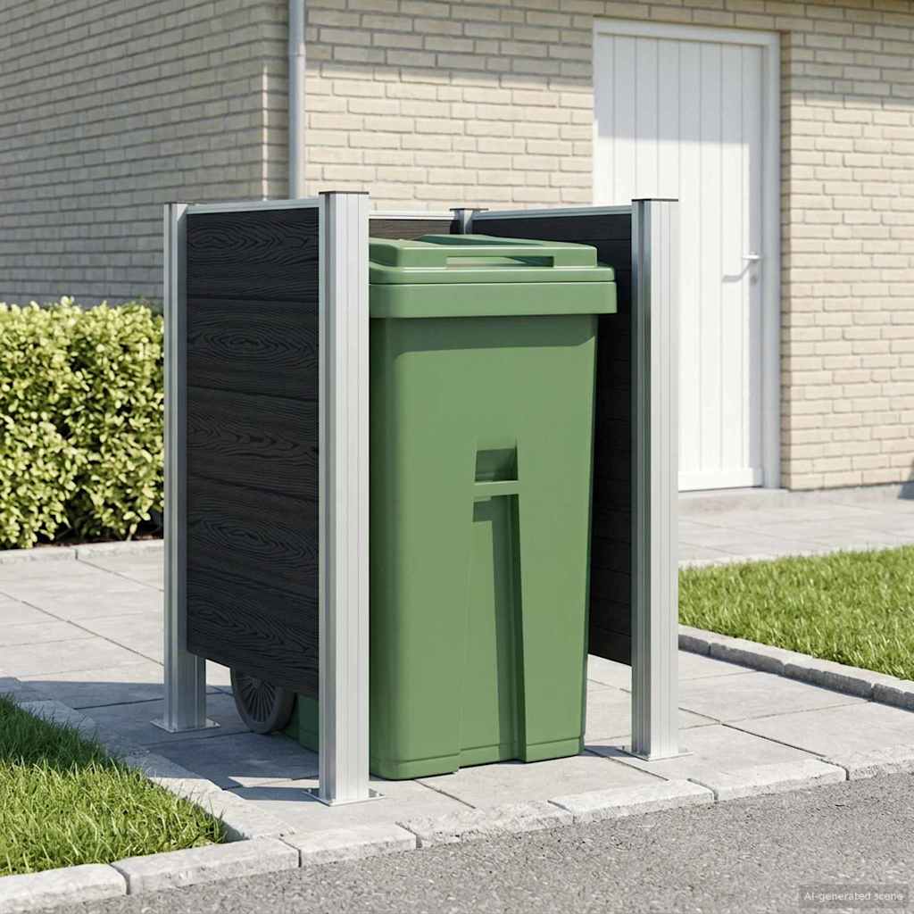 Roska-aitaus Harmaa 85 x 85 x 115 cm Alumiini ja WPC