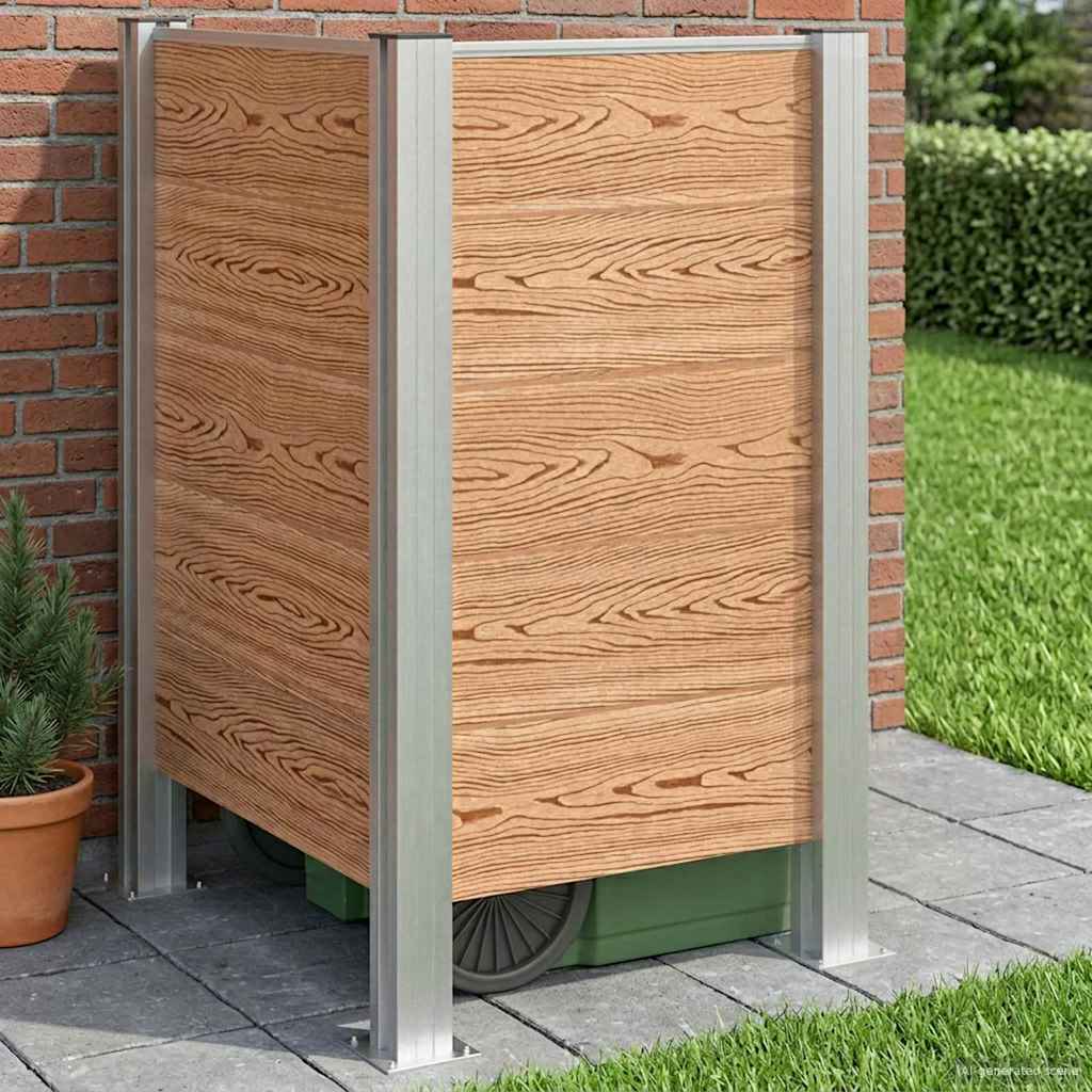 Roska-aitaus Ruskea 85 x 85 x 115 cm Alumiini ja WPC