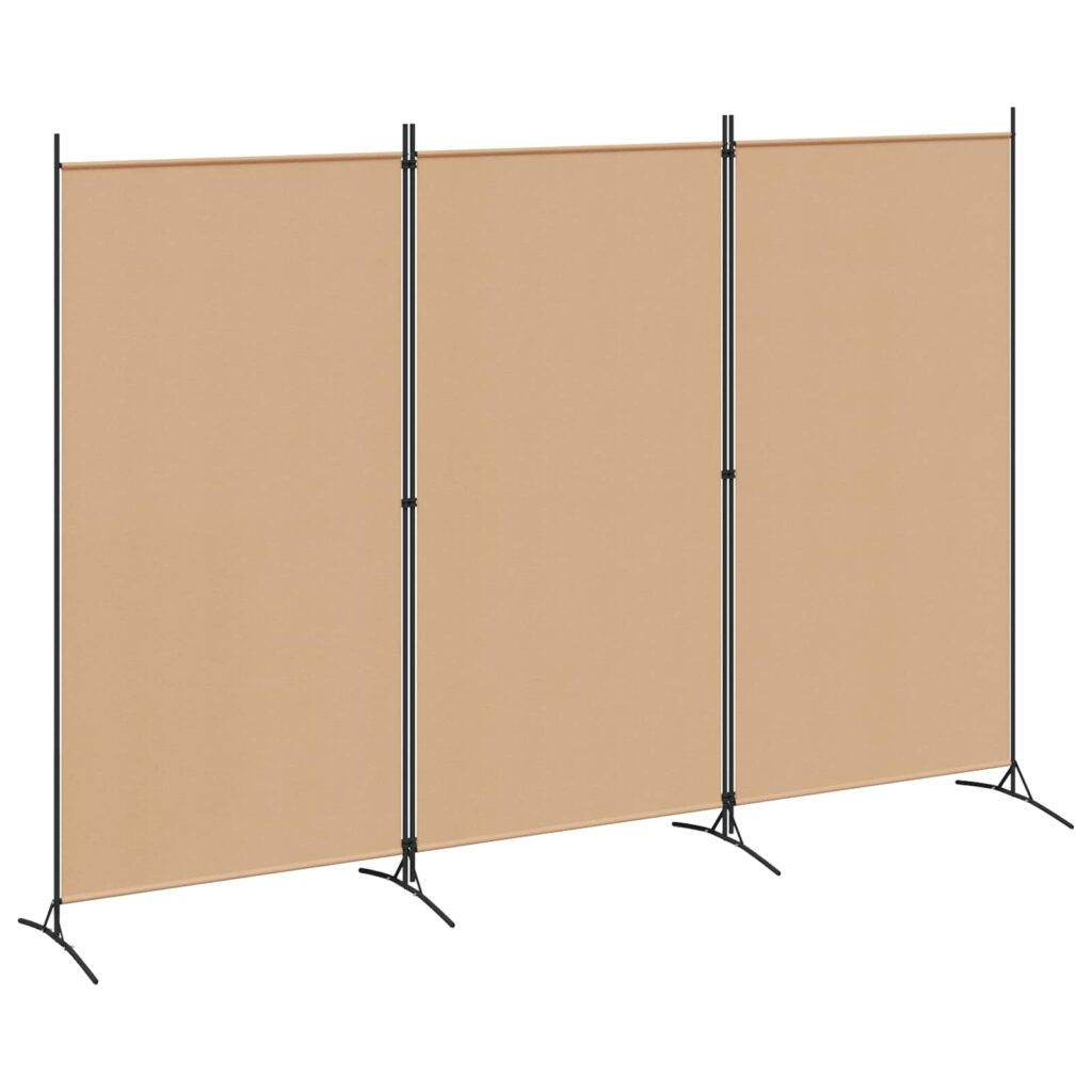3-paneelinen huoneen jakaja Beige 260 x 180 cm Kangas