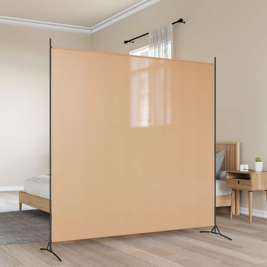 Yksittäinen paneelihuonejakaja Beige 175 x 180 cm Kangas