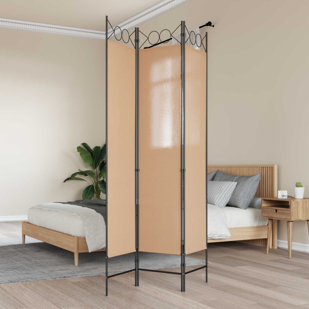 3-paneelinen huoneen jakaja Beige 120 x 200 cm Kangas