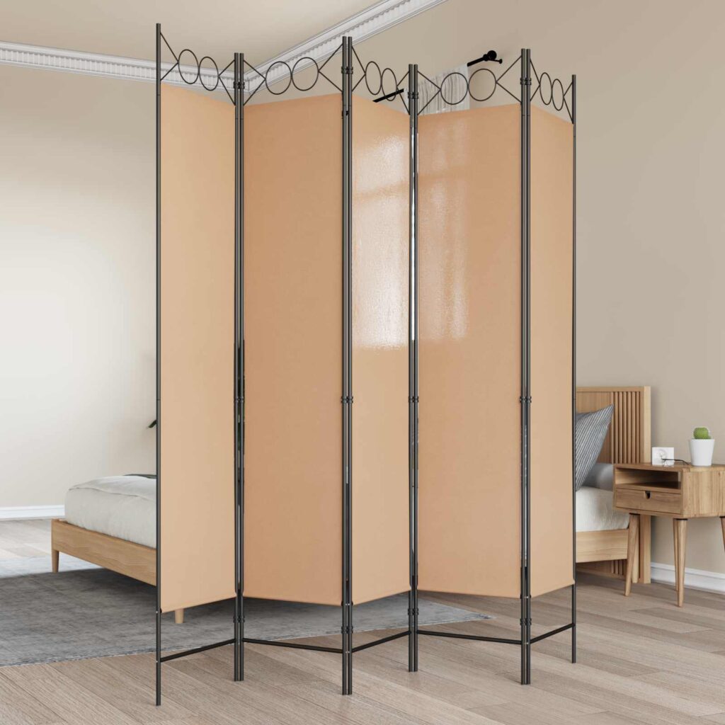 5-paneelinen huonejako Beige 200 x 200 cm Kangas