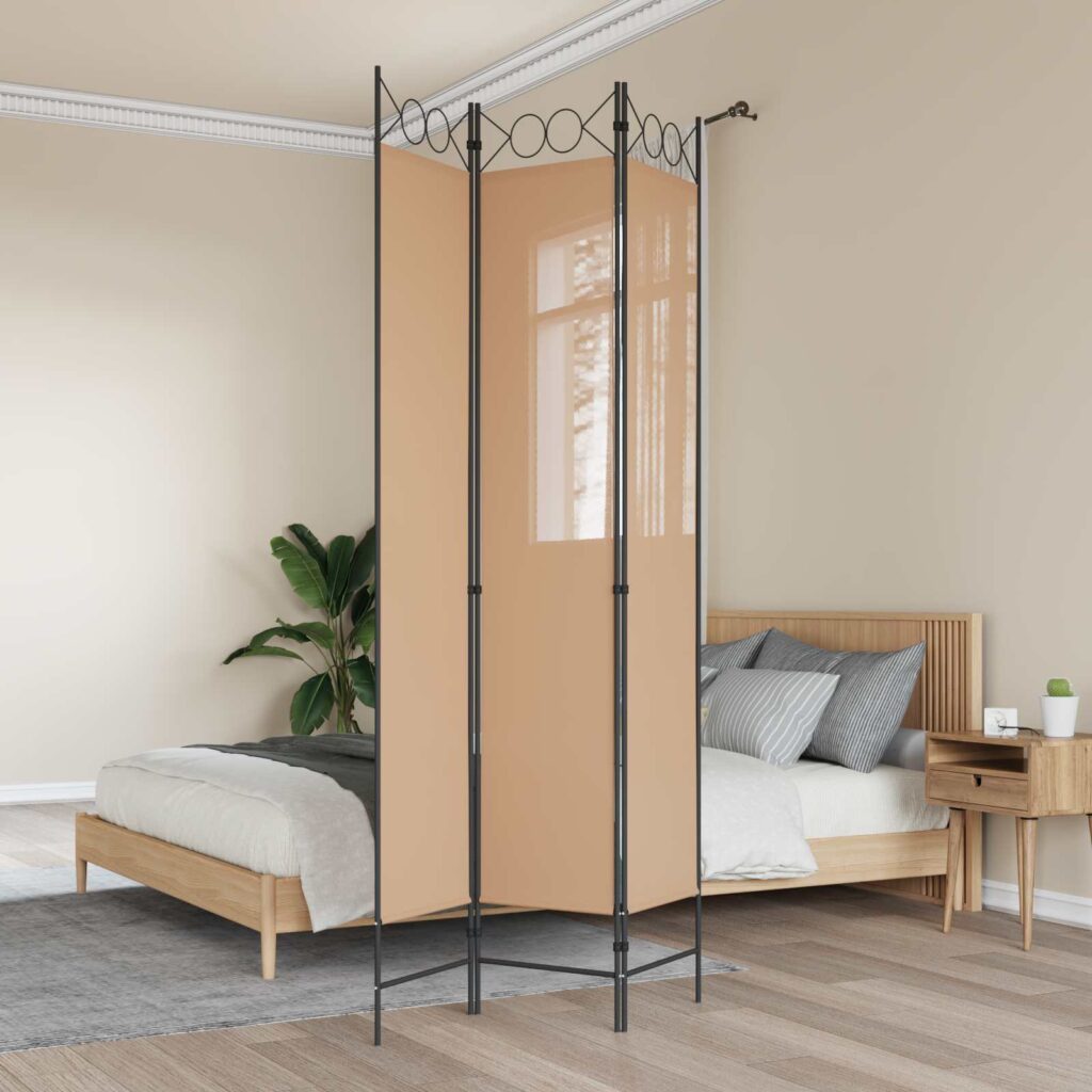 3-paneelinen huoneen jakaja Beige 120 x 220 cm Kangas
