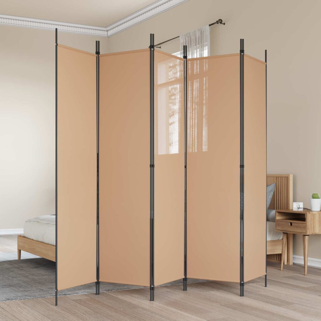5-paneelinen huonejako Beige 250 x 200 cm Kangas