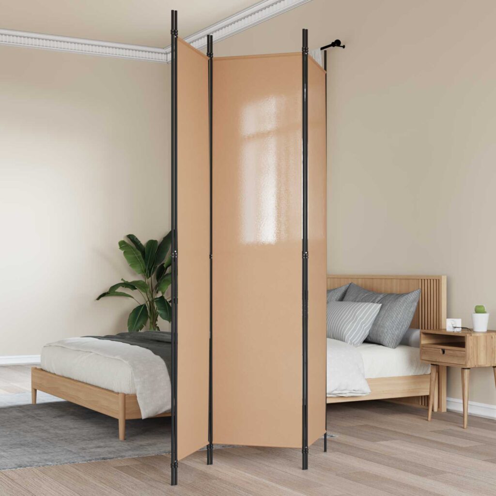 3-paneelinen huoneen jakaja Beige 150 x 220 cm Kangas