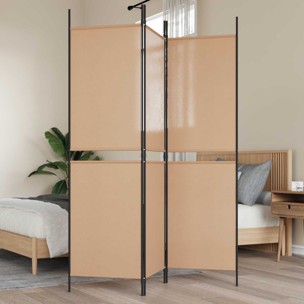 3-paneelinen huonejakaja Beige 150 x 180 cm Kangas