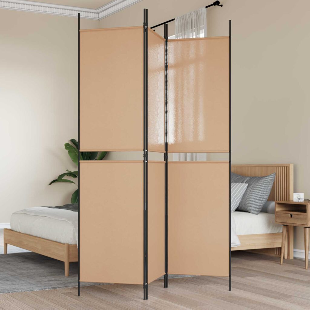 3-paneelinen huoneen jakaja Beige 5FT King Size Kangas