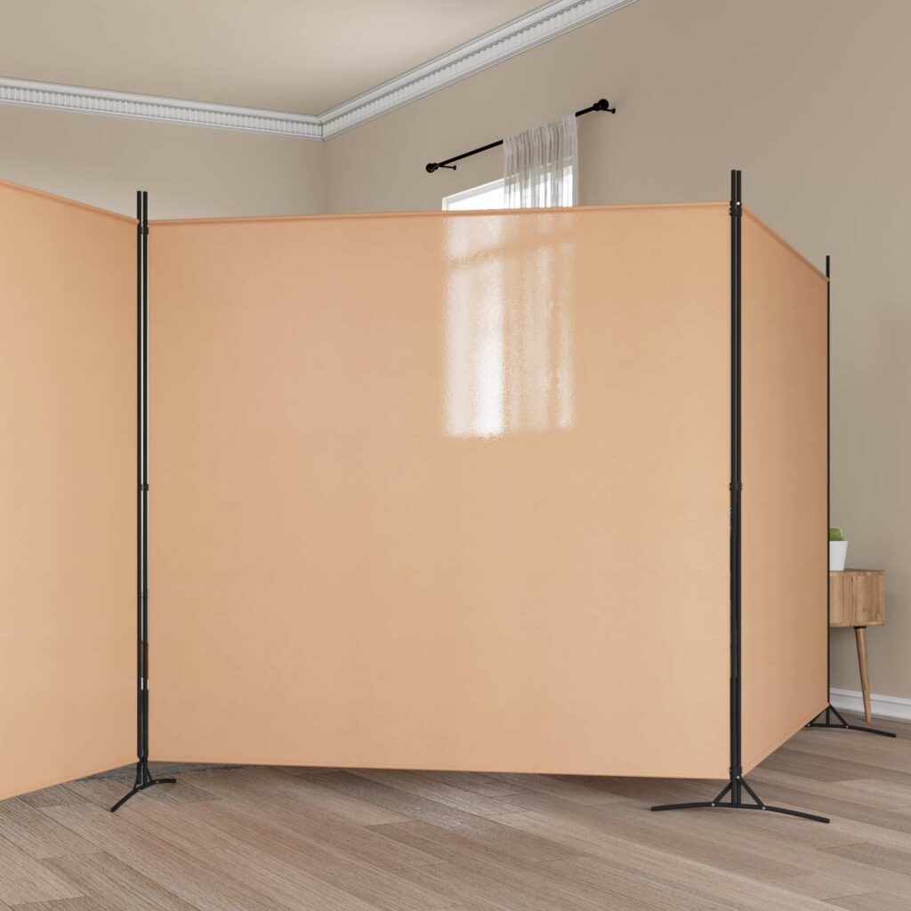 4-paneelinen huoneen jakaja Beige 698 x 180 cm Kangas