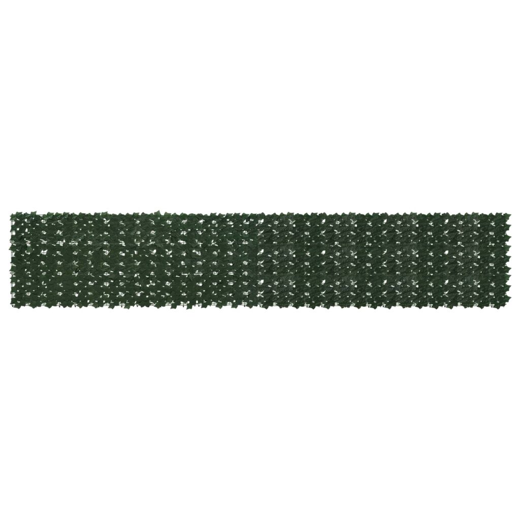 Parvekkeensuoja lehdillä Tummanvihreä 400 x 75 cm