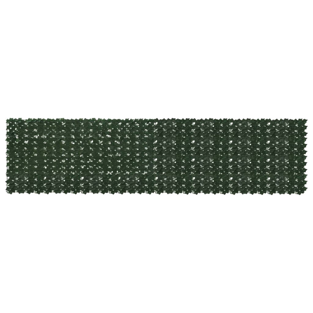 Parvekkeensuoja lehdillä Tummanvihreä 400 x 100 cm