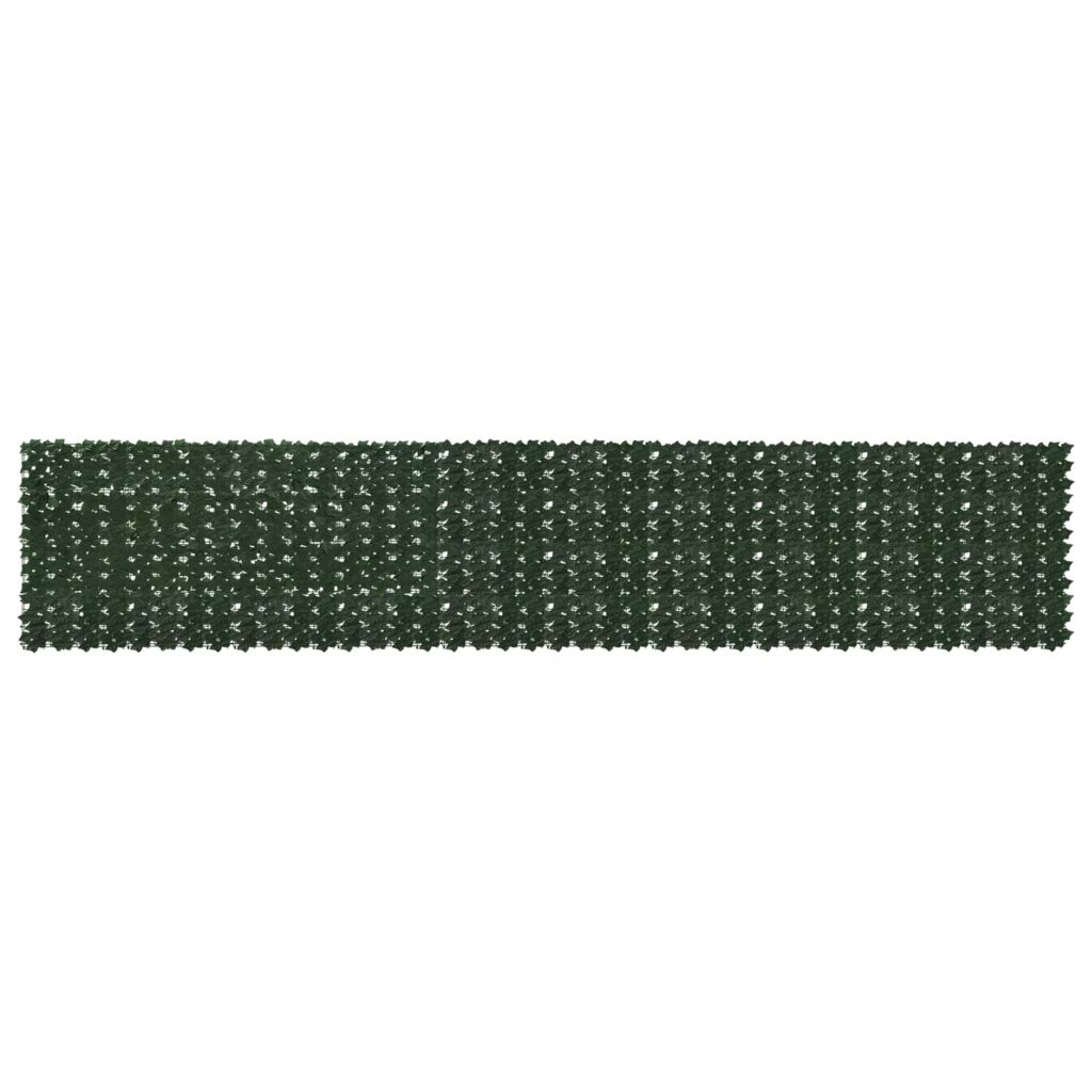 Parvekkeensuoja lehdillä Tummanvihreä 500 x 100 cm