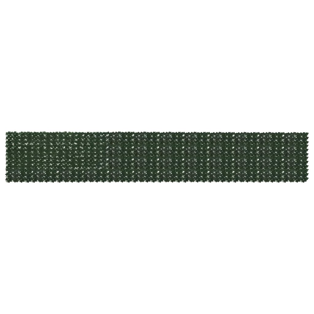 Parvekkeensuoja lehdillä Tummanvihreä 600 x 100 cm