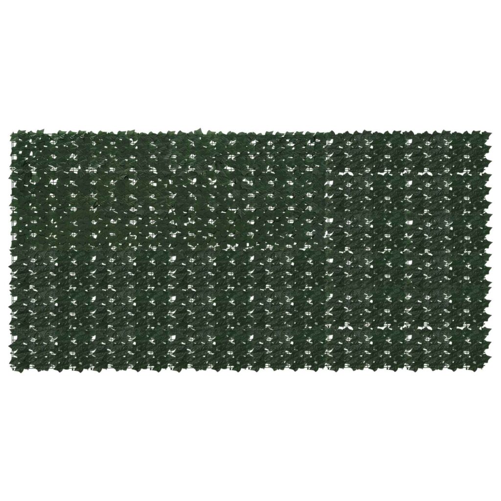 Parvekkeensuoja lehdillä Tummanvihreä 300 x 150 cm