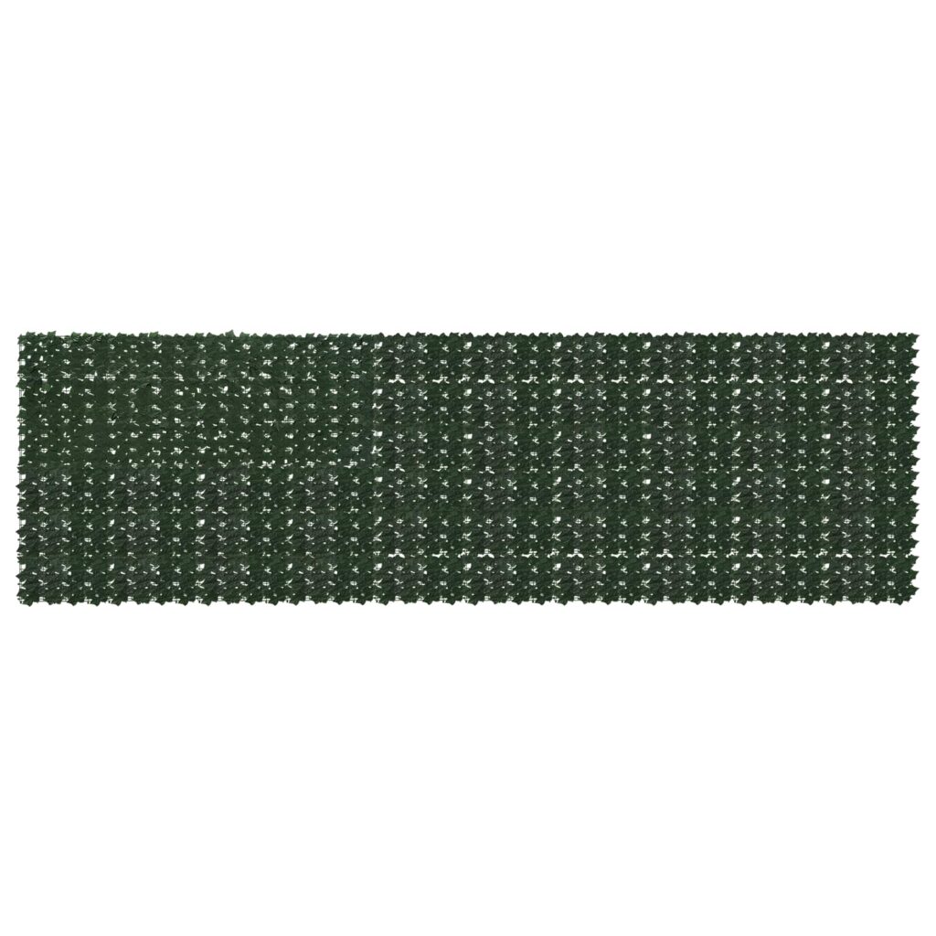 Parvekkeensuoja lehdillä Tummanvihreä 500 x 150 cm