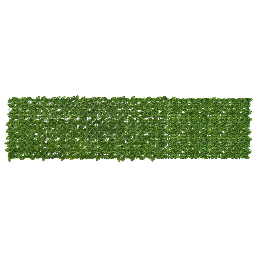 Parvekkeensuoja lehdillä Vihreä ja keltainen 300 x 75 cm