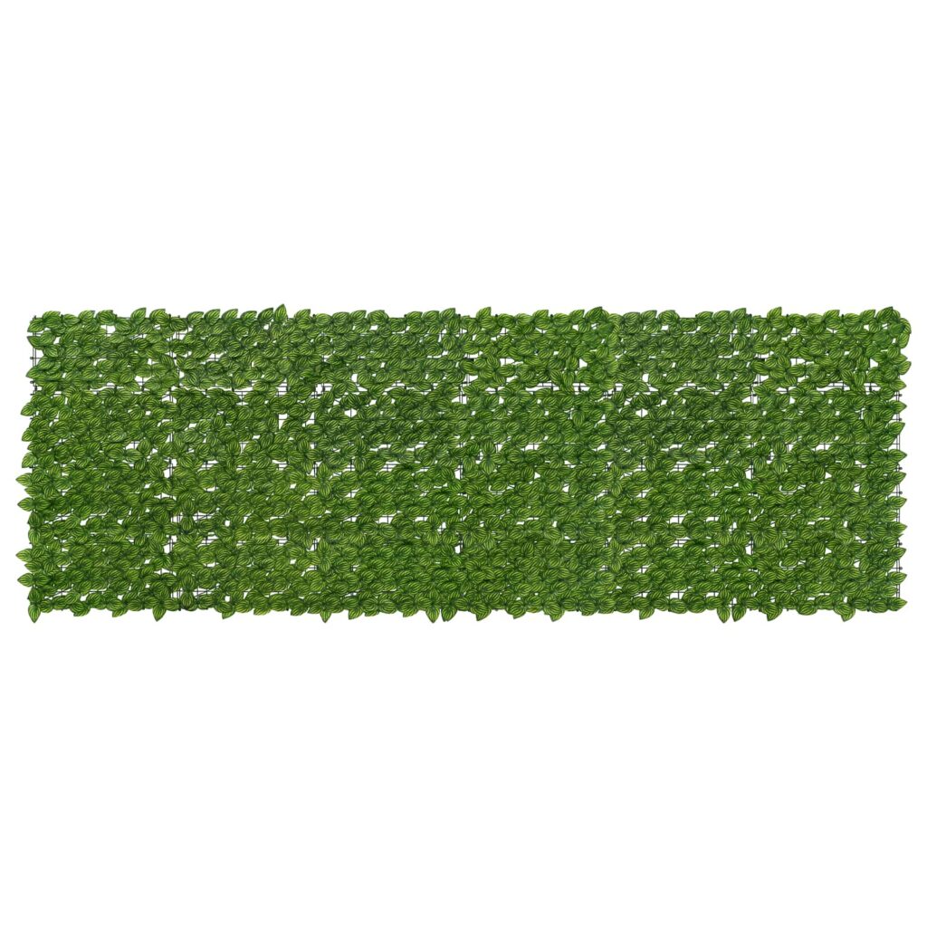 Parvekkeensuoja lehdillä Vihreä ja keltainen 300 x 100 cm