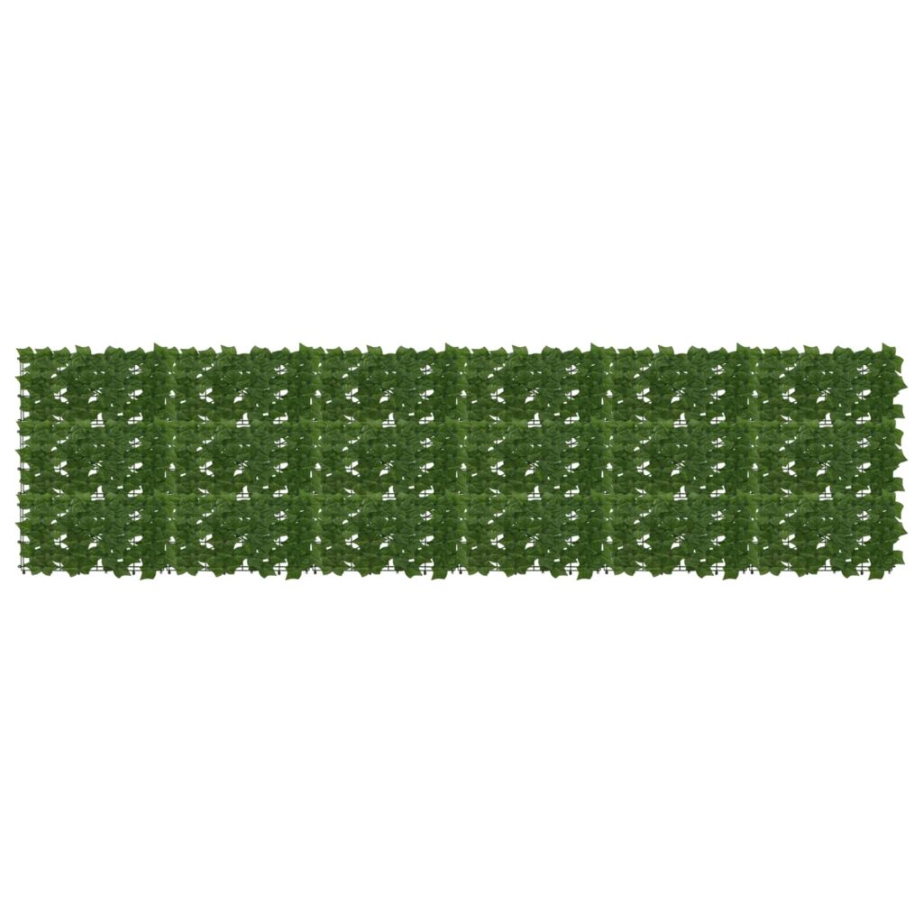 Parvekkeensuoja lehdillä Vihreä 300 x 75 cm