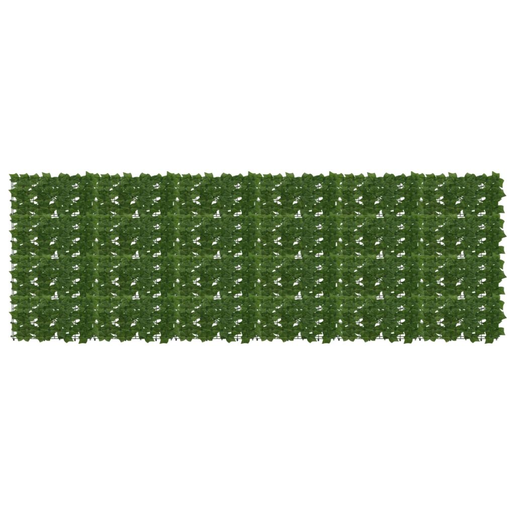 Parvekkeensuoja lehdillä Vihreä 300 x 100 cm