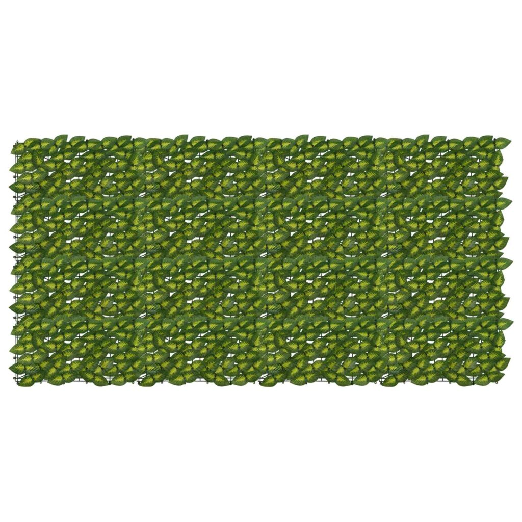 Parvekkeensuoja lehdillä Vihreä ja keltainen 200 x 100 cm