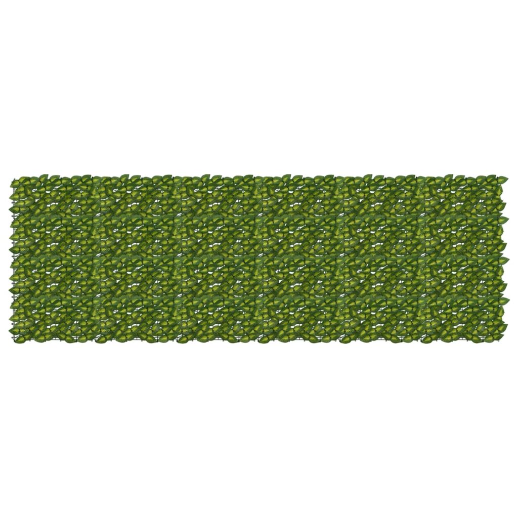 Parvekkeensuoja lehdillä Vihreä ja keltainen 300 x 100 cm