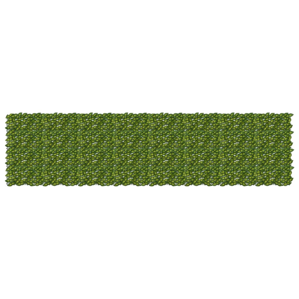 Parvekkeensuoja lehdillä Vihreä ja keltainen 400 x 100 cm
