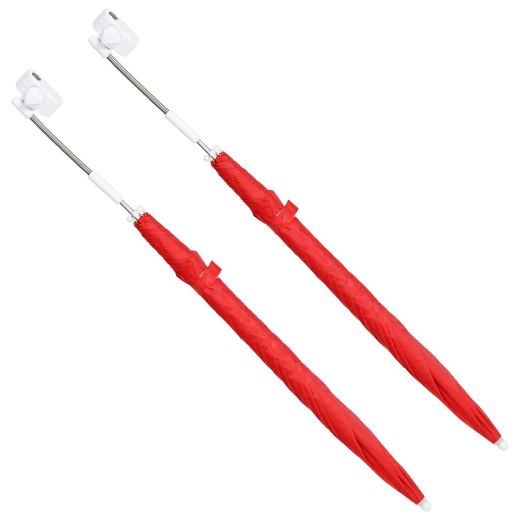 Sateenvarjo puristustelineellä 2 pcs Tiilipunainen