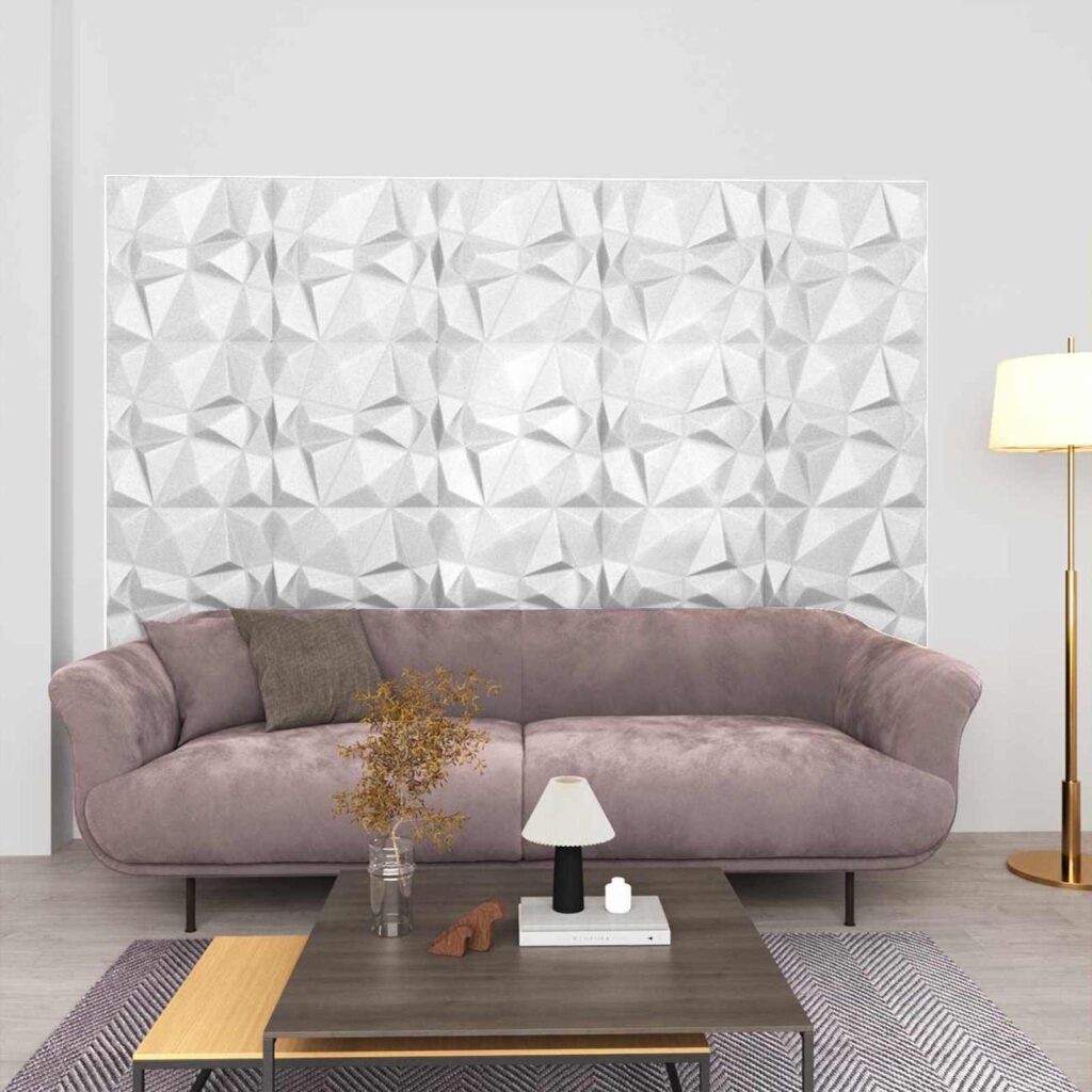 Seinäpaneelit 48 pcs TimanttiValkoinen 50 x 50 cm XPS Vaahdon