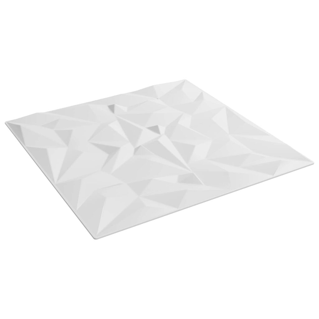Seinäpaneelit 12 pcs Valkoinen 50 x 50 cm XPS Vaahdon