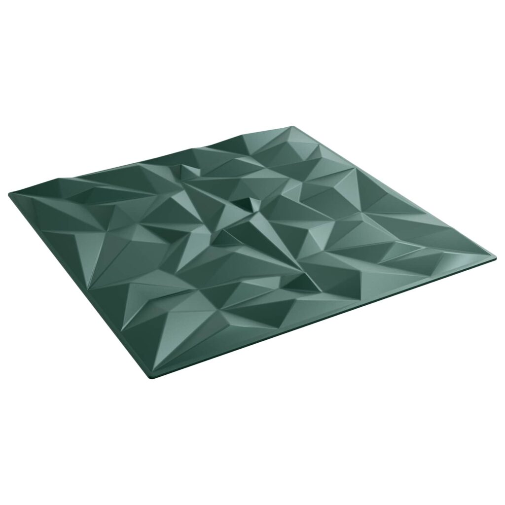 Seinäpaneelit 12 pcs Ametistivihreä 50 x 50 cm XPS Vaahdon