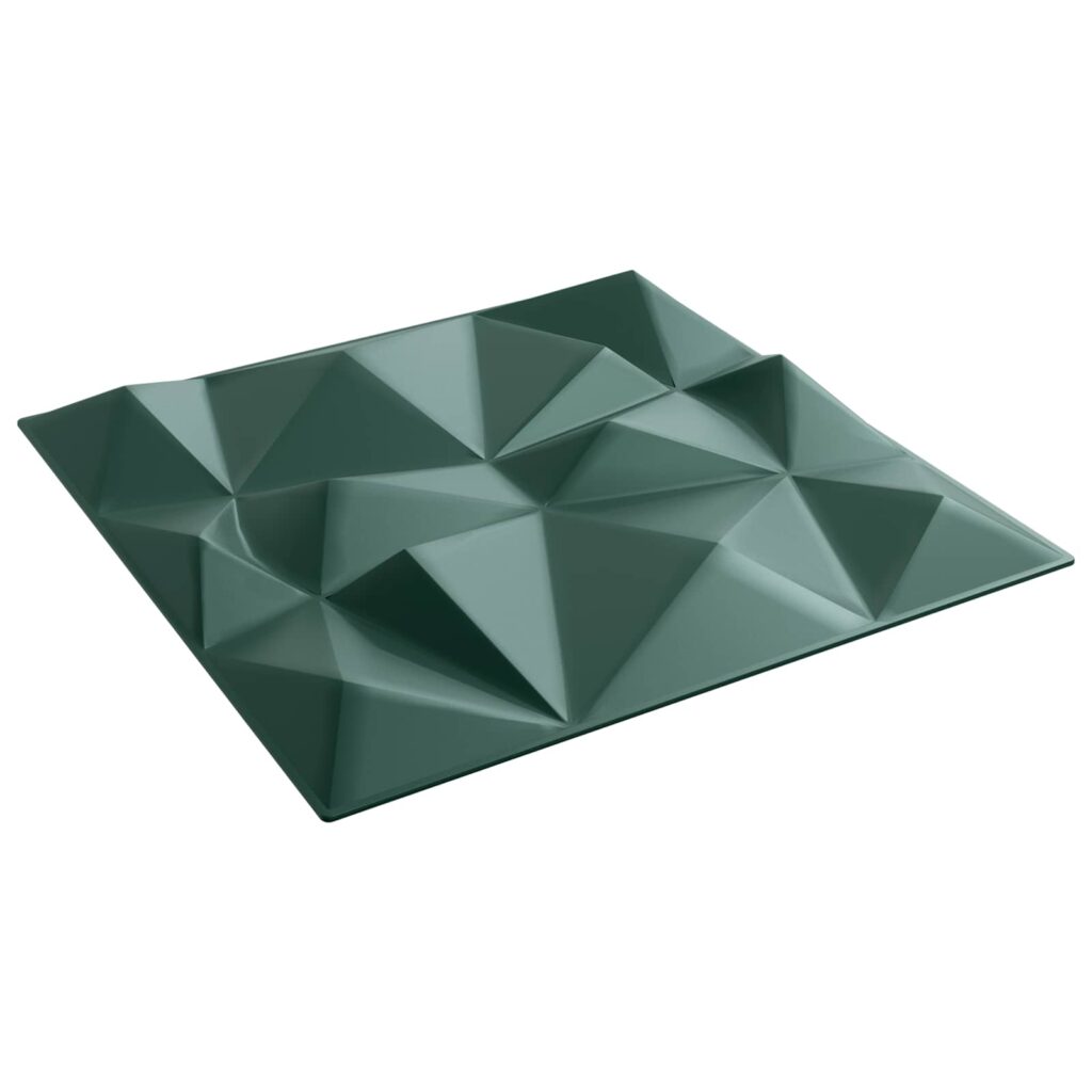 Seinäpaneelit 12 pcs Timanttivihreä 50 x 50 cm XPS Vaahdon