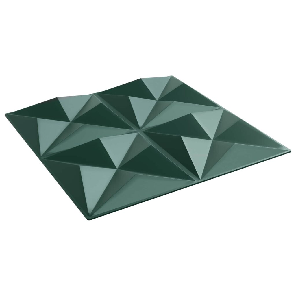 Seinäpaneelit 48 pcs Origamivihreä 50 x 50 cm XPS Vaahdon