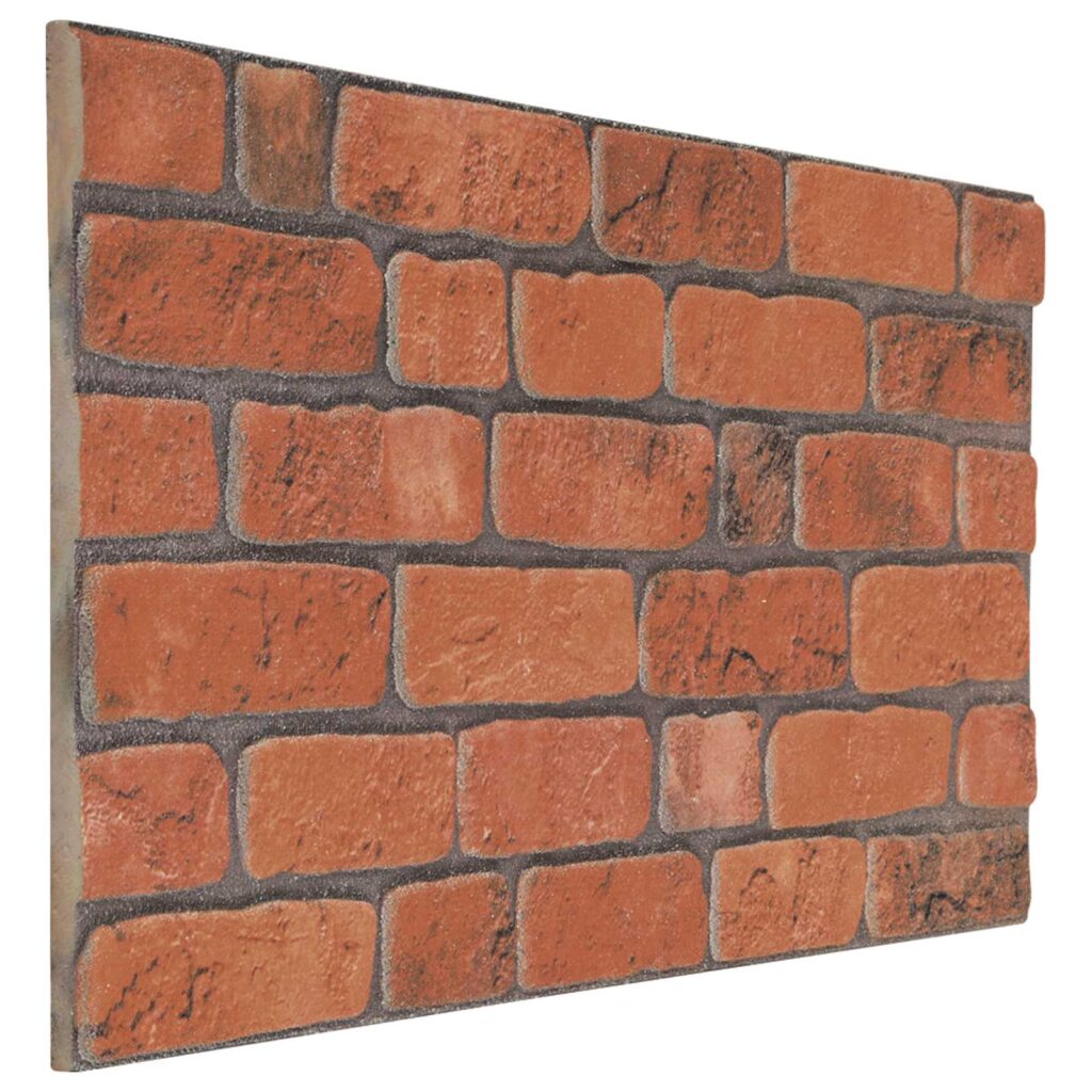 Seinäpaneelit 10 pcs Terrakotta 100 x 50 cm EPS vaahtomuovi