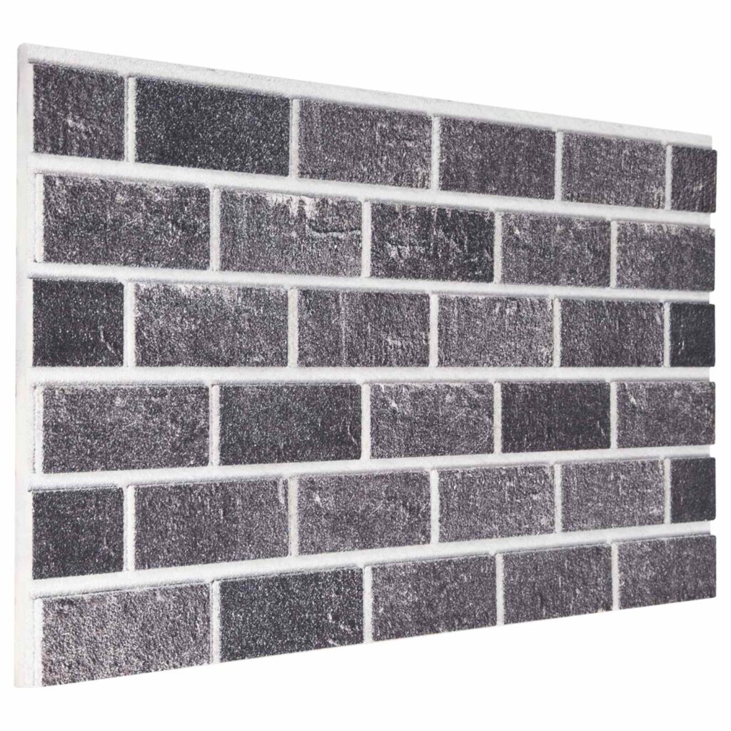 Seinäpaneelit 10 pcs Mustat ja harmaa 100 x 50 cm