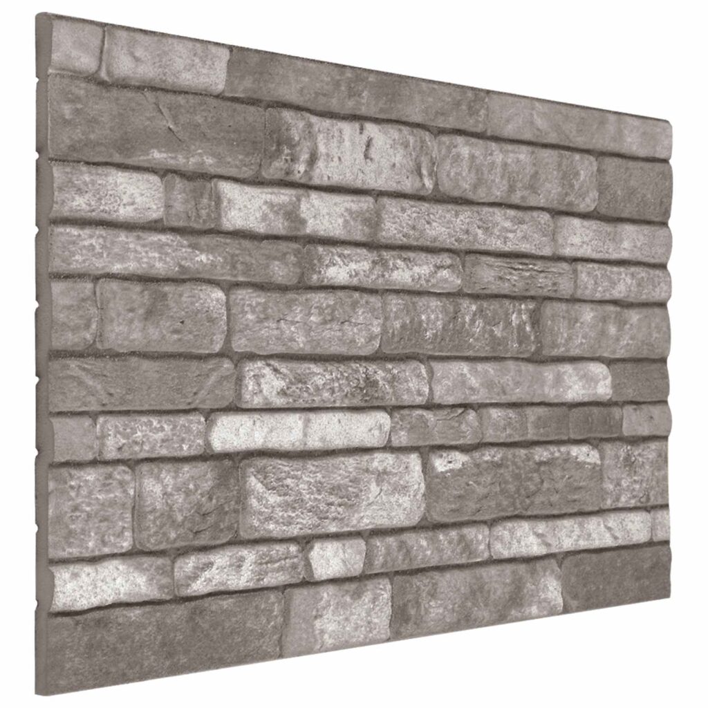 Seinäpaneelit 10 pcs Tummanharmaa 100 x 50 cm EPS vaahtomuovi