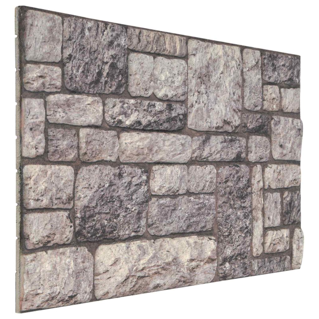 Seinäpaneelit 10 pcs Harmaa ja valkoinen 100 x 50 cm