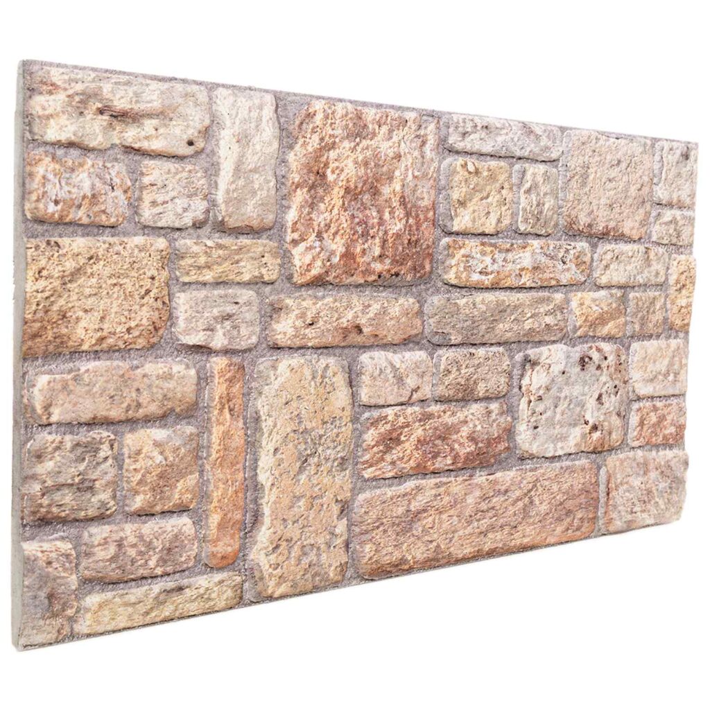 Seinäpaneelit 10 pcs Vaalea ruskea ja valkoinen 100 x 50 cm