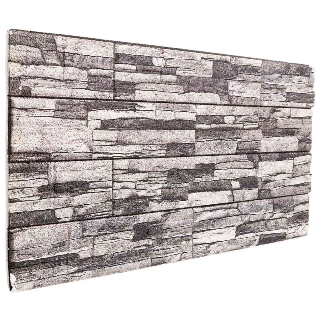 Seinäpaneelit 10 pcs Tumma harmaa ja vaalea harmaa 100 x 50 cm
