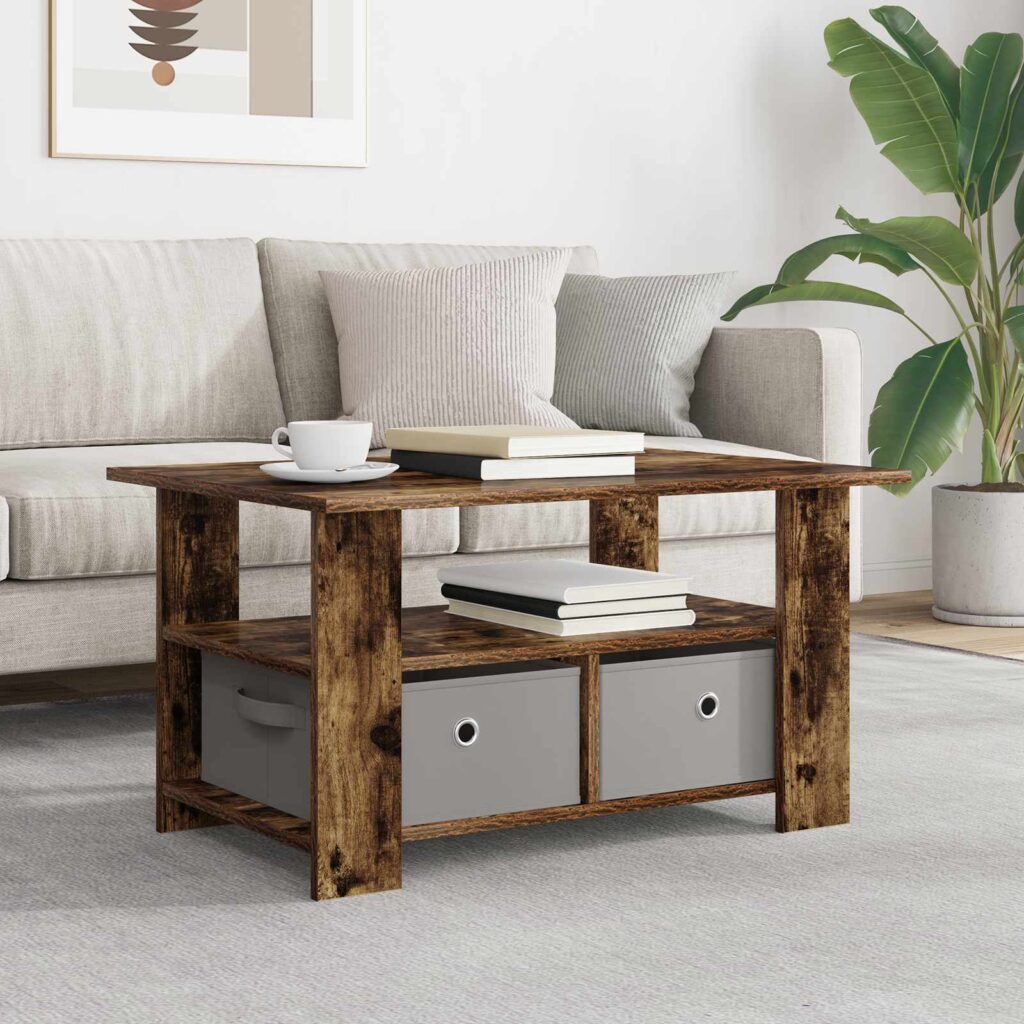 Sohvapöytä Savupähkinä 77 x 55 x 42 cm Tekninen puu