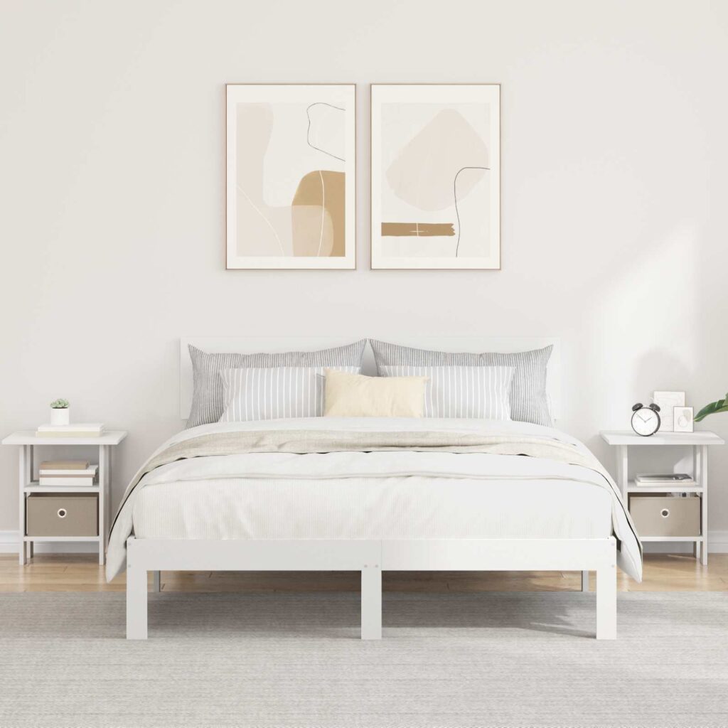 Yöpöytä 2 pcs Valkoinen 41 x 40 x 45 cm Tekninen puu