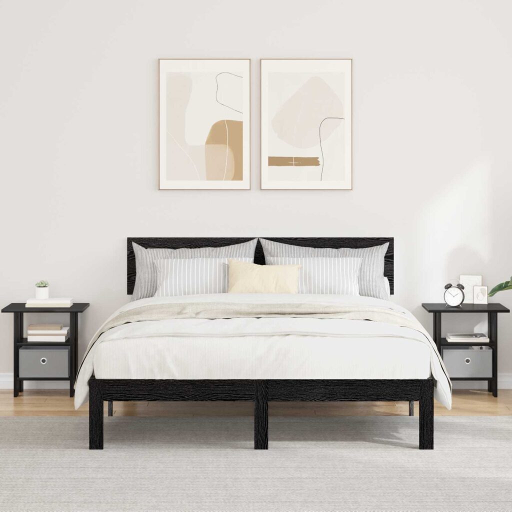 Yöpöytä 2 pcs Musta tammi. 41 x 40 x 45 cm Tekninen puu