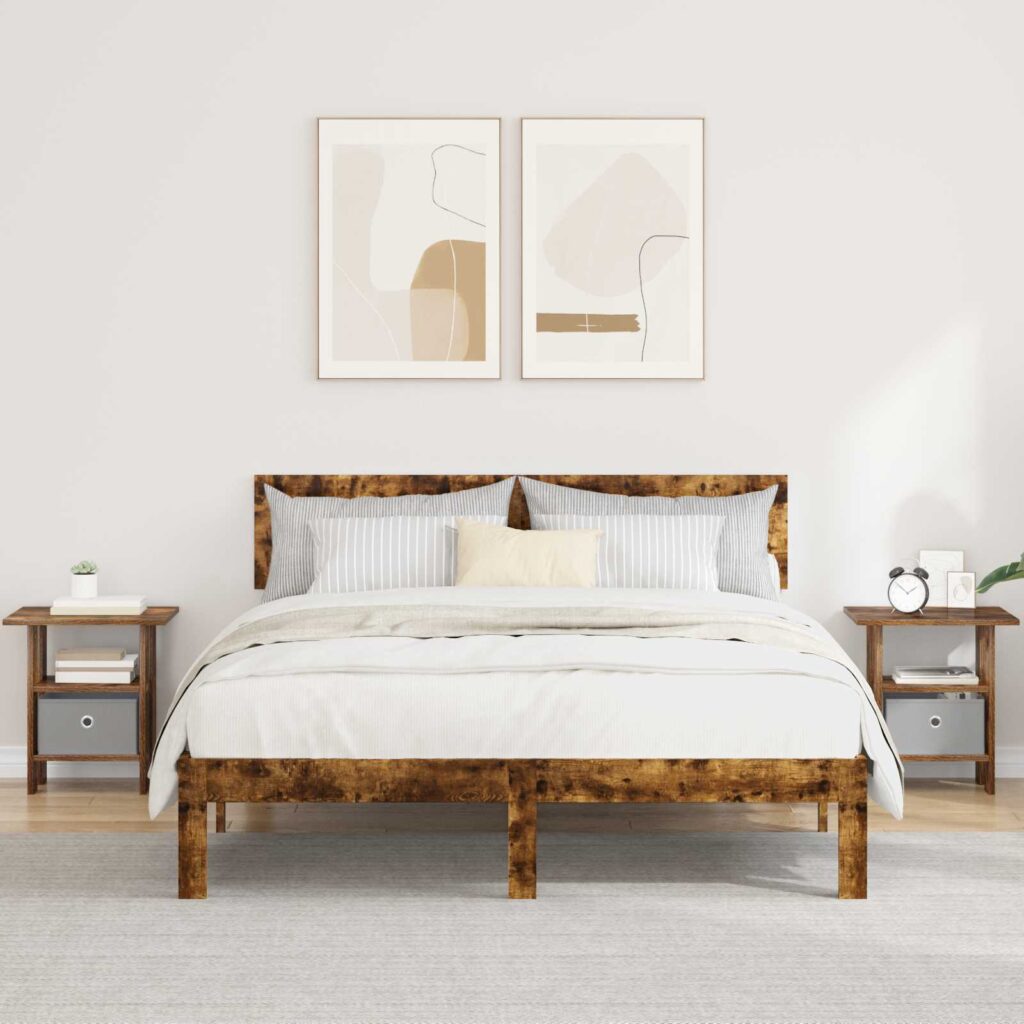 Yöpöytä 2 pcs Savupähkinä 41 x 40 x 45 cm Tekninen puu