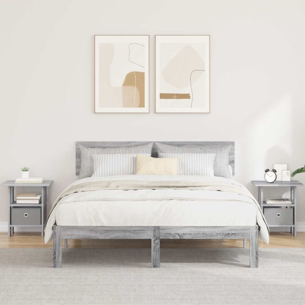 Yöpöytä 2 pcs Harmaa Sonoma 41 x 40 x 45 cm Tekninen puu