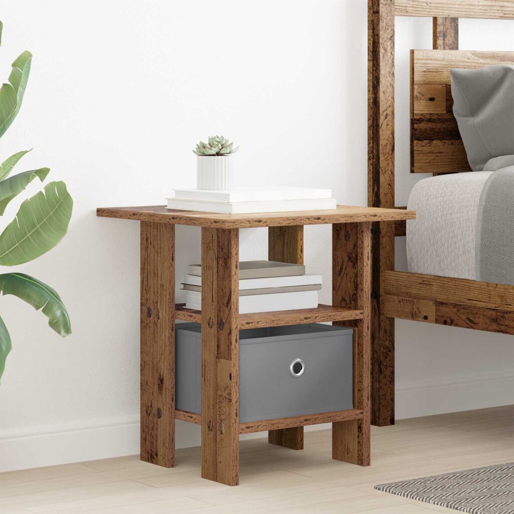 Yöpöytä laatikon kanssa Vanha puu 41 x 40 x 45 cm Tekninen puu