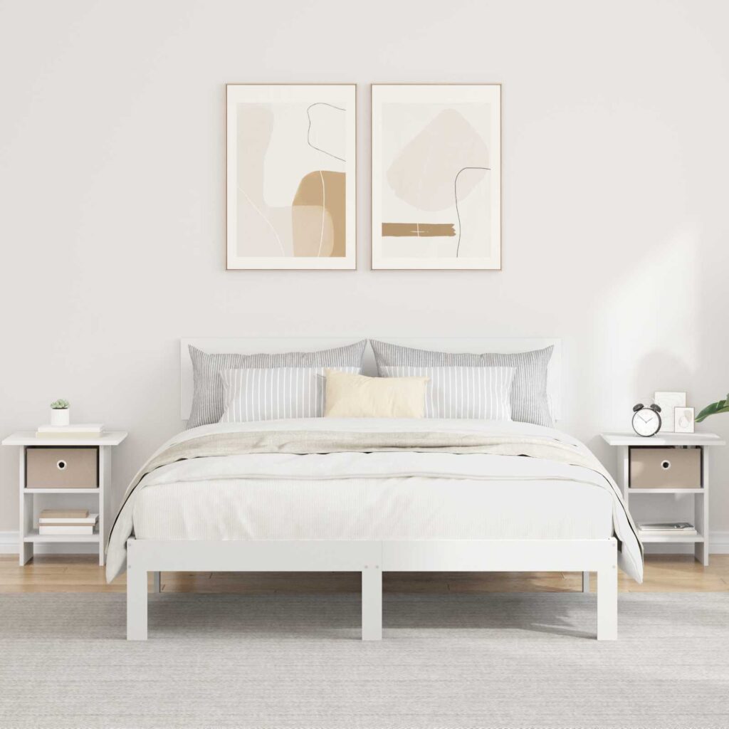 Yöpöytä 2 pcs Valkoinen 41 x 40 x 45 cm Tekninen puu