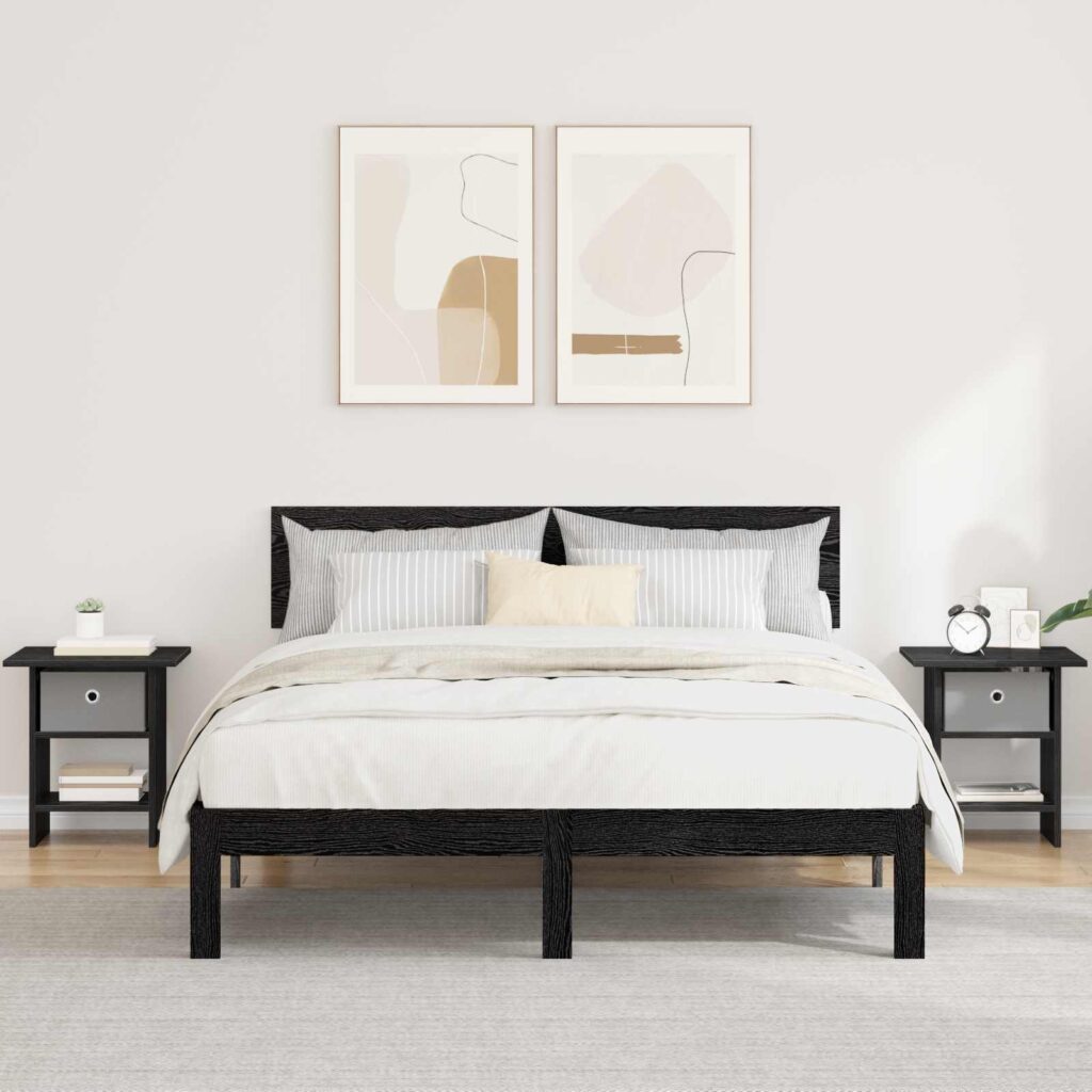 Yöpöytä 2 pcs Musta tammi. 41 x 40 x 45 cm Tekninen puu