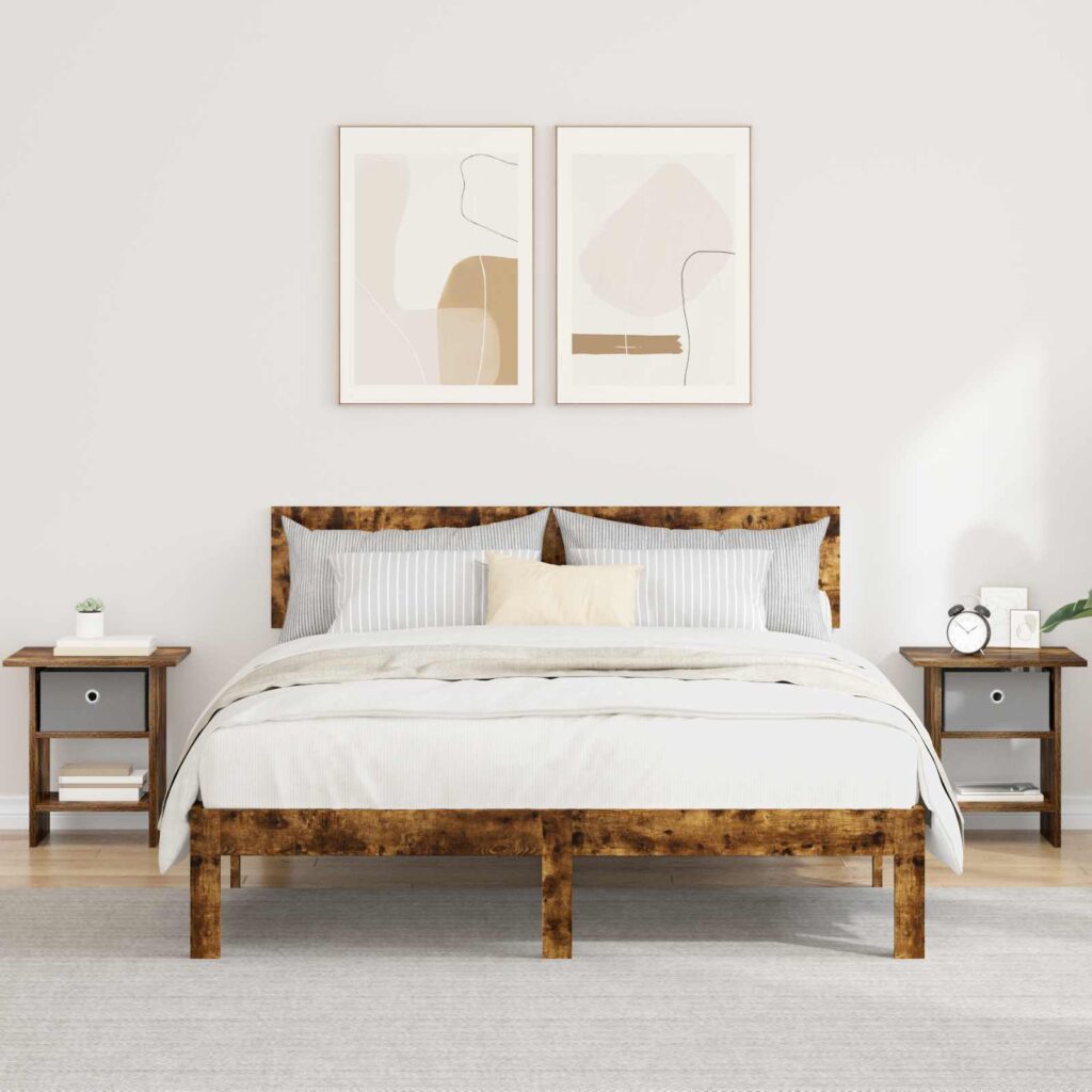 Yöpöytä 2 pcs Savupähkinä 41 x 40 x 45 cm Tekninen puu