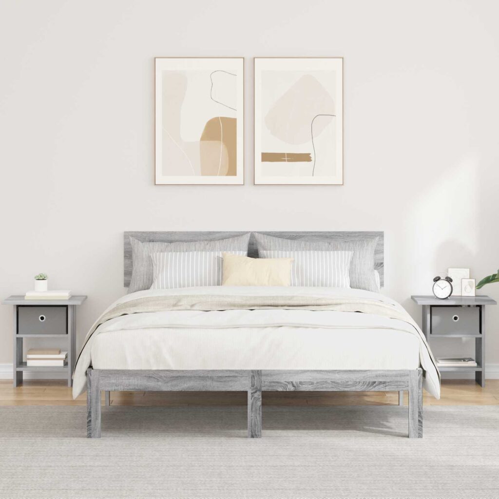 Yöpöytä 2 pcs Harmaa Sonoma 41 x 40 x 45 cm Tekninen puu