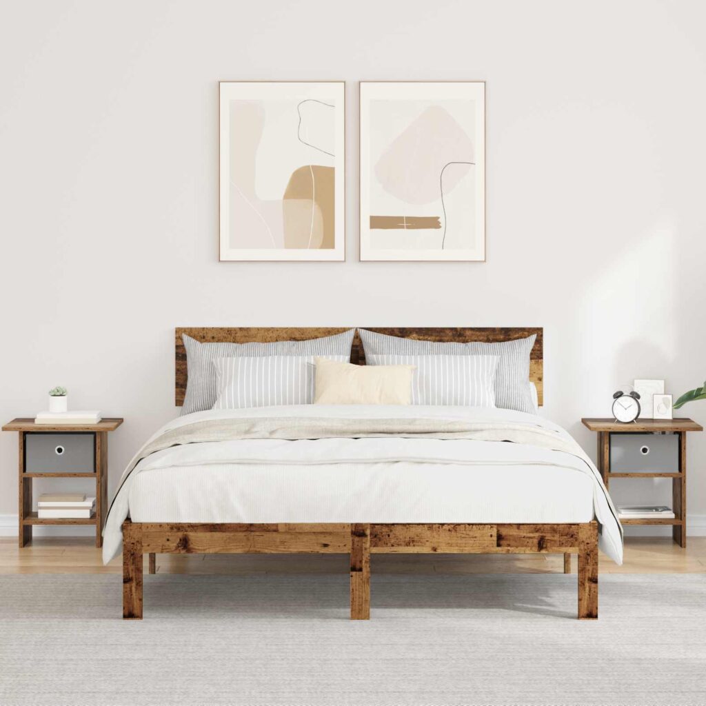 Yöpöytä 2 pcs Vanha puu 41 x 40 x 45 cm Tekninen puu