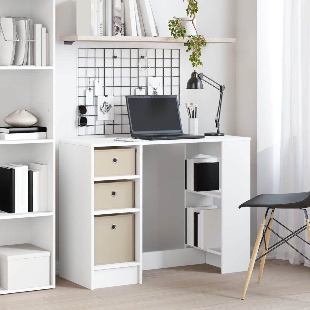 Pöytä laatikon kanssa Valkoinen 100 x 40 x 75 cm Tekninen puu